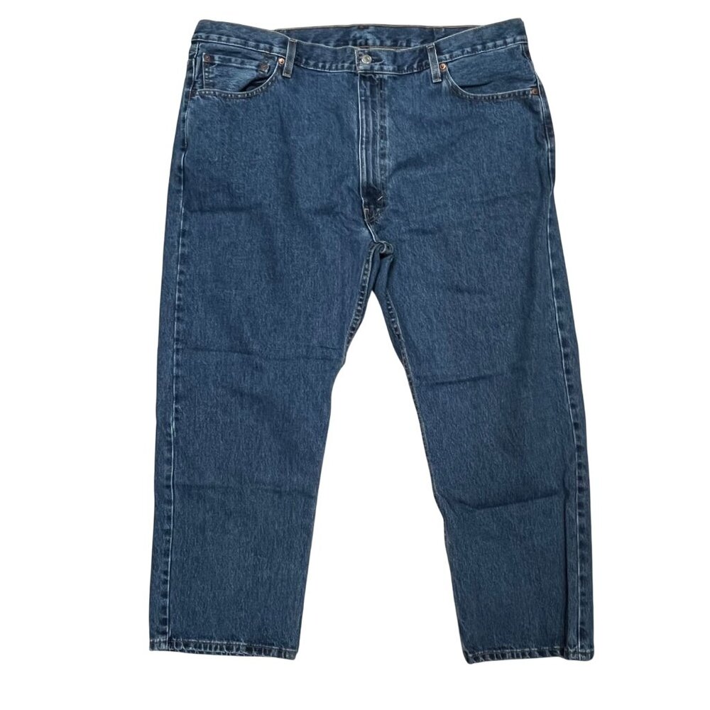 Levis 505 Regular Fit Mens Jeans 46x29‎ Denim Med Blue Classic Straight Leg